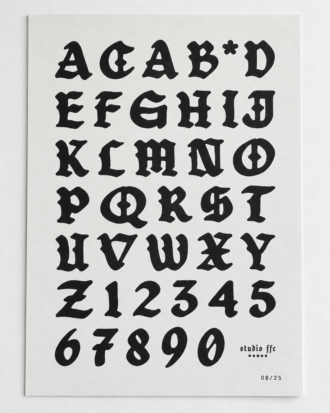 FFC Alphabet | A3 Riso Print | Limited Edition 25