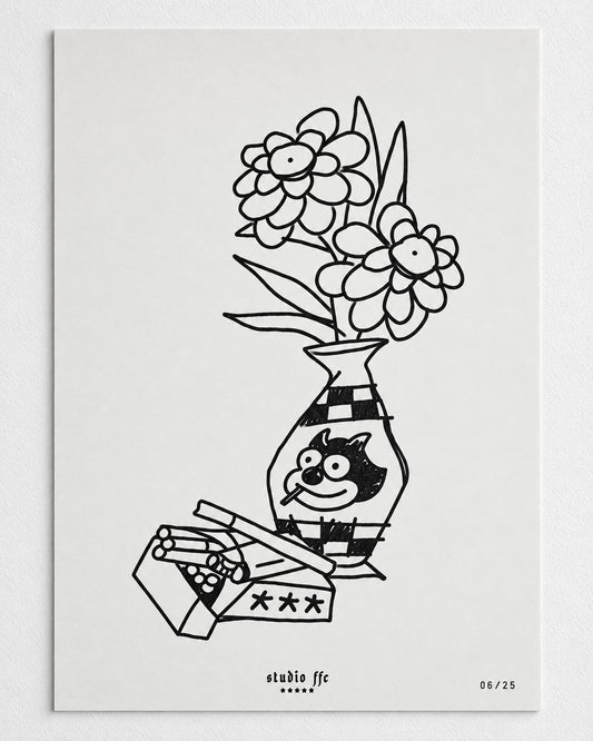 Felix Vase | A3 Riso Print | Limited Edition 25