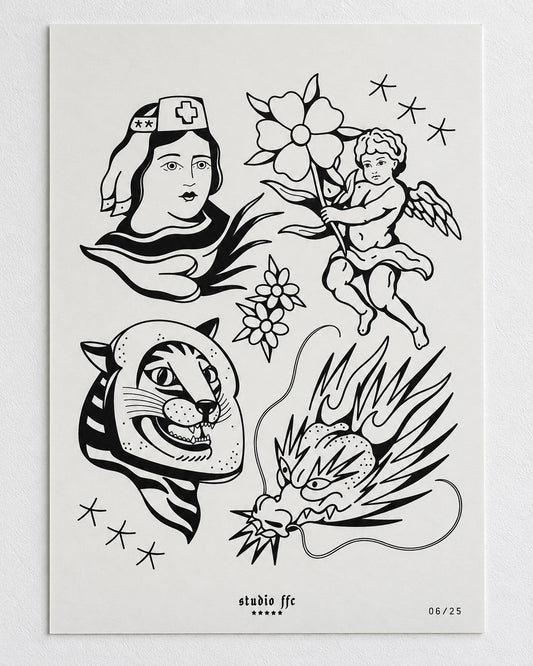 Tiger Bread Flash Sheet | A3 Riso Print | Limited Edition 25