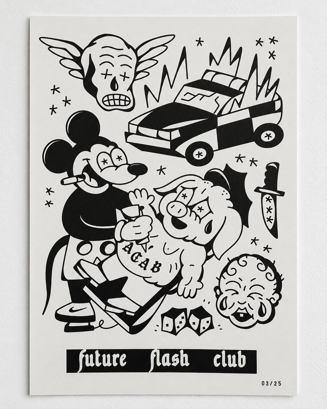 FTP Micky | A3 Riso Print | Limited Edition 25