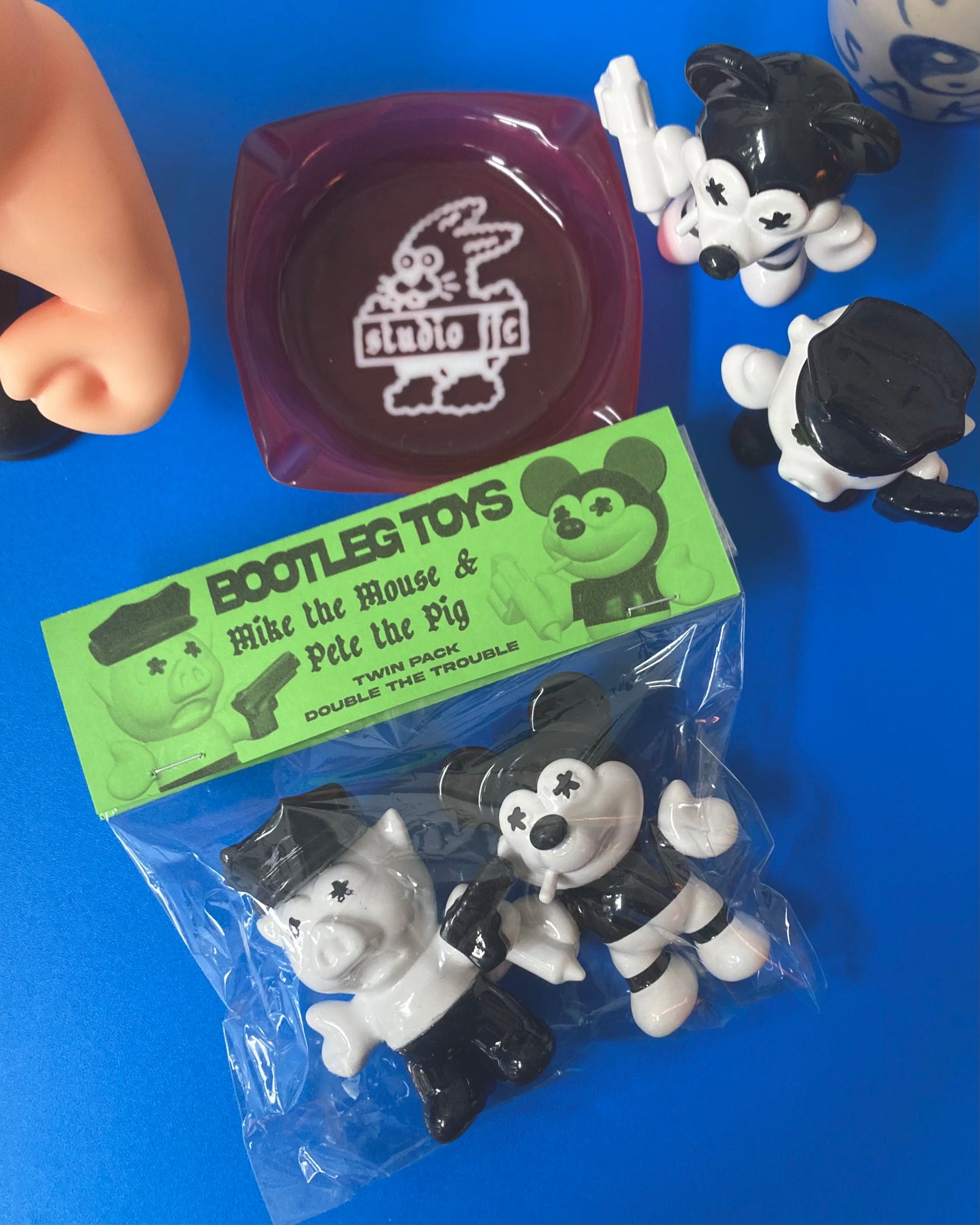 Mike the Mouse & Pete the Pig Collectible * First Edition Twin Pack + Limited A3 Riso Print